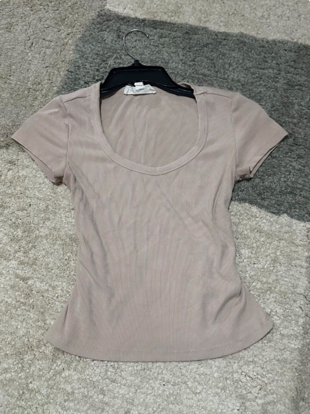 Women's Scoop Neck Ribbed Short Sleeve Tee/CropTop